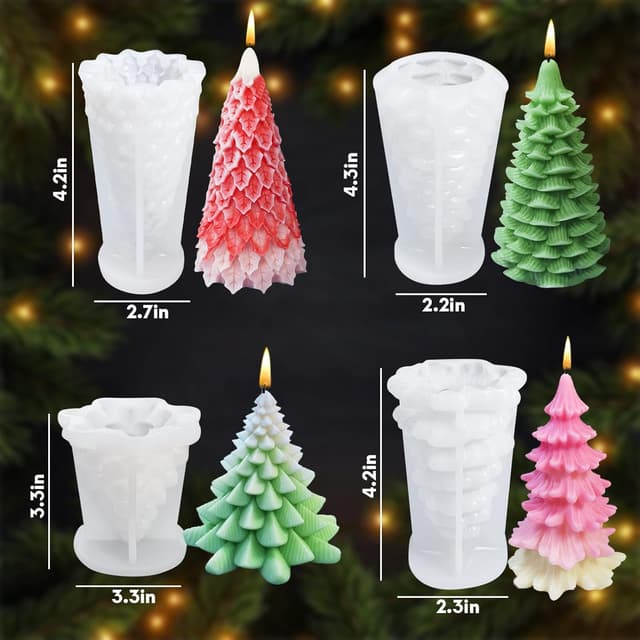 Detalle 2 de Moule à bougie Noël 4 pièces 🎄