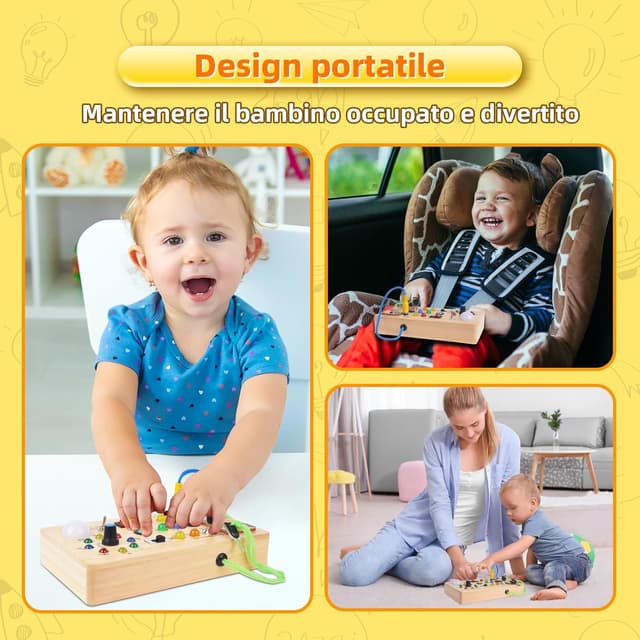 Detalle de Yitical Busy Board Montessori 15 luci LED