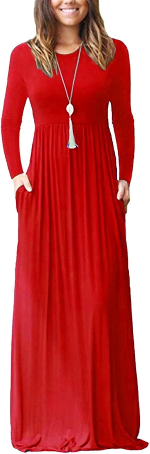 Thumbnail 6 de PCEAIIH women’s casual maxi dress with pockets (sleeveless or long sleeve) and elastic waist