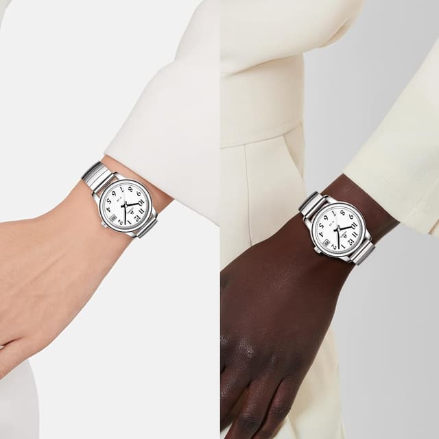 Detalle de LN LENQIN orologio donna analogico al quarzo in acciaio con cinturino espandibile, impermeabile 3 ATM