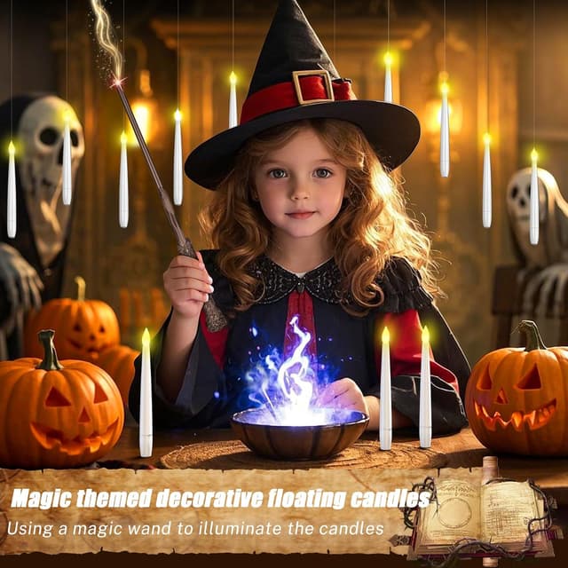 Thumbnail 4 de ALEIFLE 20 Pack Floating Candles with Wand