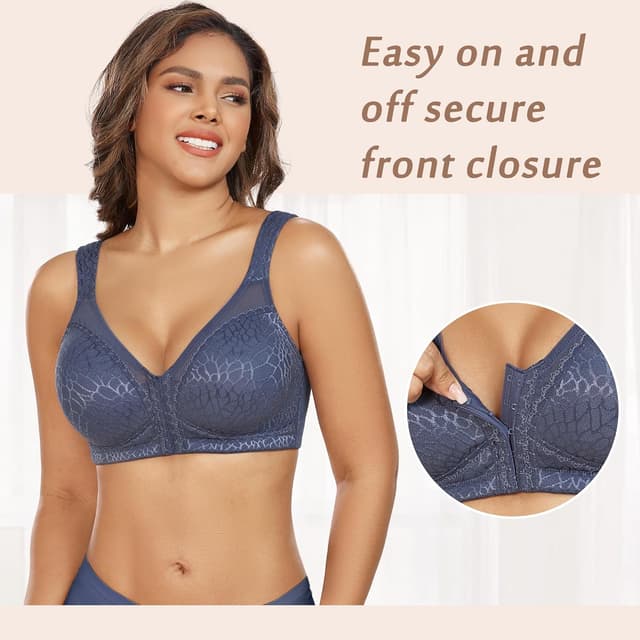 Detalle de DotVol Damen-BH mit Vollschalen und Frontverschluss (wirefree) für große Größen
