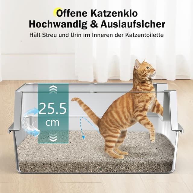 Detalle 2 de MIXJOY Katzenklo Edelstahl XL 37L Katzentoilette
