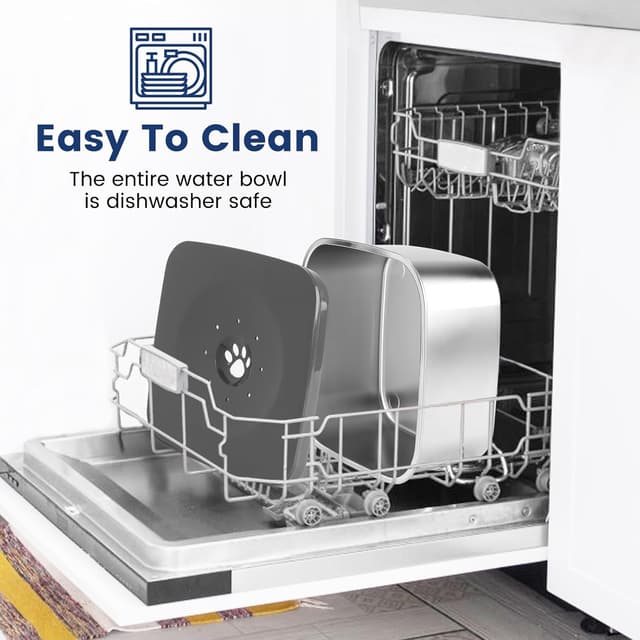 Detalle 2 de PETTOM 4.5L Stainless Steel Non-Spill Dog Water Bowl (Extra Large, Non-Drip, Filtered)