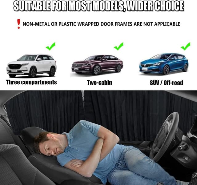 Thumbnail 6 de XCBYT Magnetic Car Window Privacy Curtains (Set of 2) — 99% Light Blocking