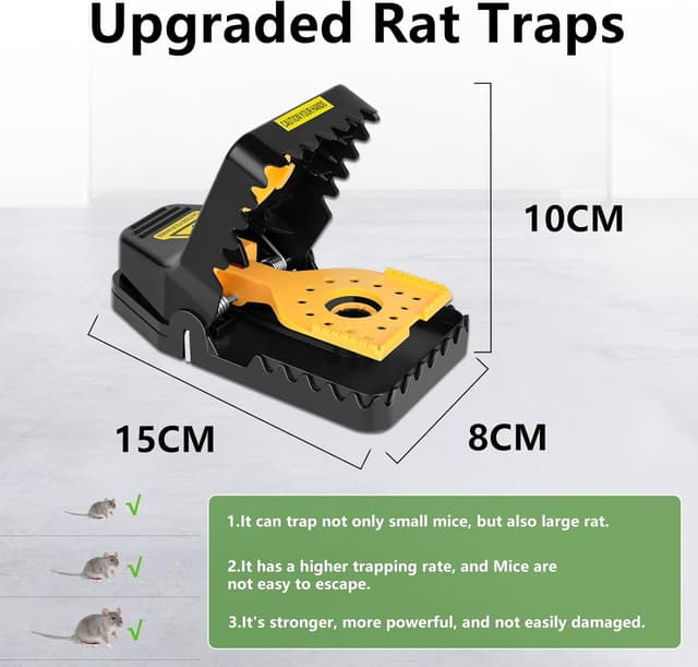 Thumbnail 6 de Rat Traps 4-Pack Super Heavy Duty snap traps 🐭