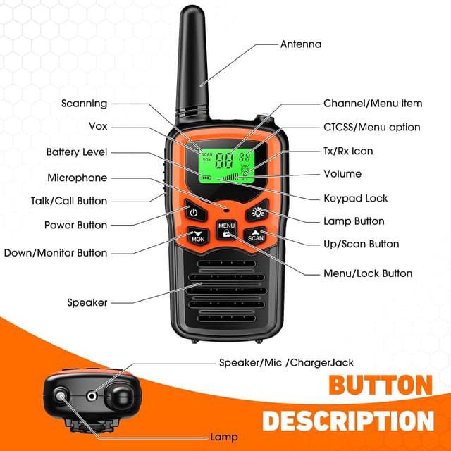 Thumbnail 6 de EUCOCO Walkie Talkies 2‑pack for kids