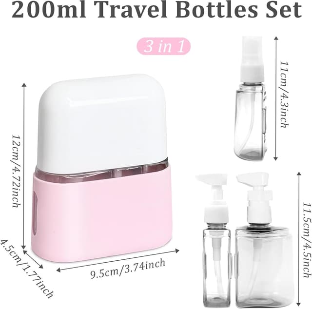 Thumbnail 1 de 3 in 1 Travel Bottles for Toiletries Leak-Proof Set