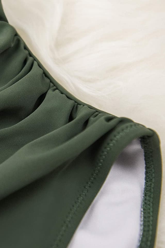 Detalle de CUPSHE Damen Badeanzug mit Rüschen & V-Ausschnitt (einteilig, Bauchweg-Optik)