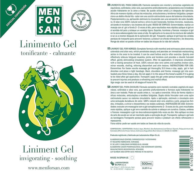 Thumbnail 6 de MENFORSAN Linimento gel caballo 500 ml, alivio