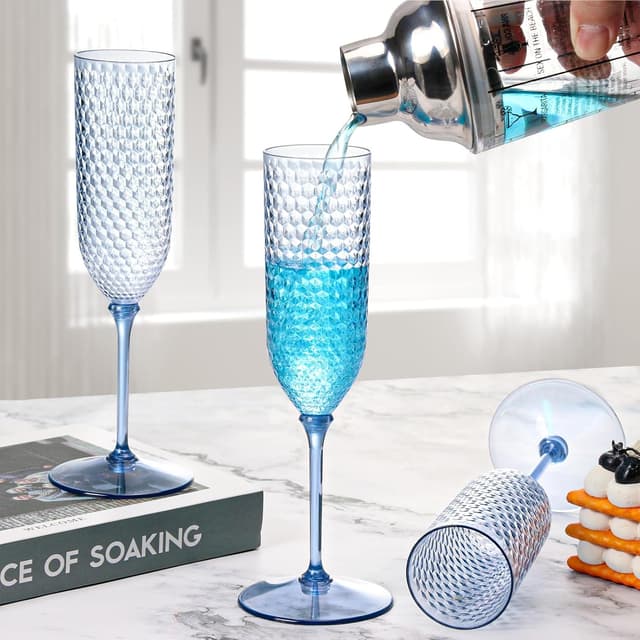 Thumbnail 5 de XUWAIDSGN 5.5 Oz Blue Disposable Champagne Flutes ๐ฅ
