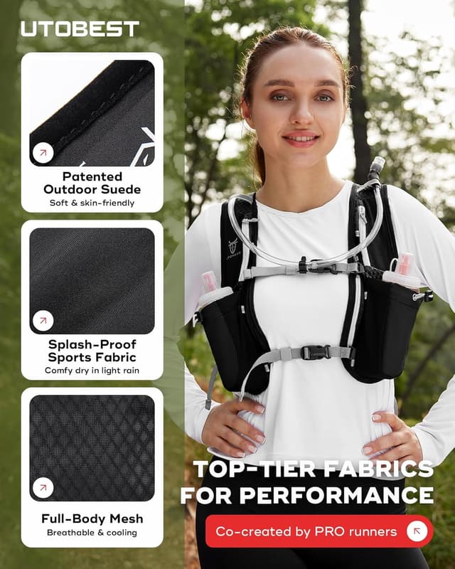 Detalle 2 de UTOBEST Trinkrucksack 5L für Läufe