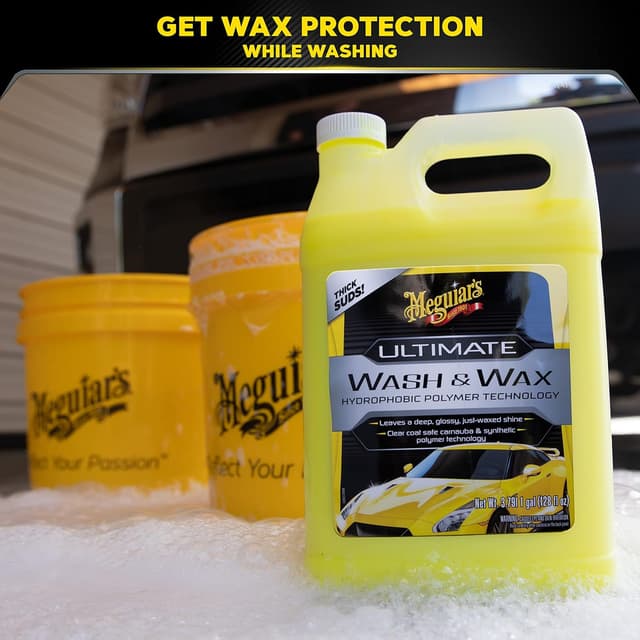 Detalle de Meguiar’s Ultimate Wash and Wax pH Neutral Car Wash Soap (Wash & Wax in One)