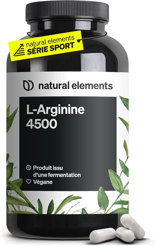 Detalle de L-Arginine 365 gélules véganes – 4 500 mg HCL par dose journalière (3 750 mg L-arginine pure)