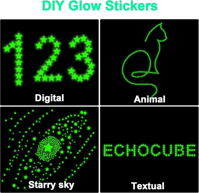 Detalle 2 de ECHOCUBE 432PCS Glow in the Dark 3D Star Stickers for Nursery & Bedroom Ceiling