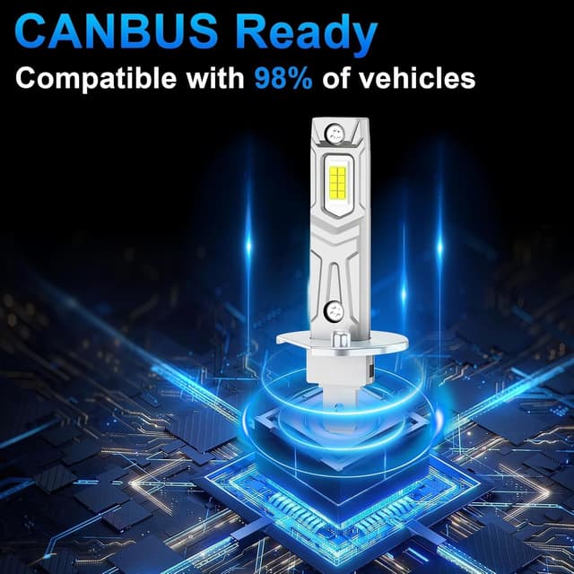 Detalle de AUXIRACER Ampoule LED H1 30000 lm 6500 K Plug and Play (CSP) 12 V, 80 W