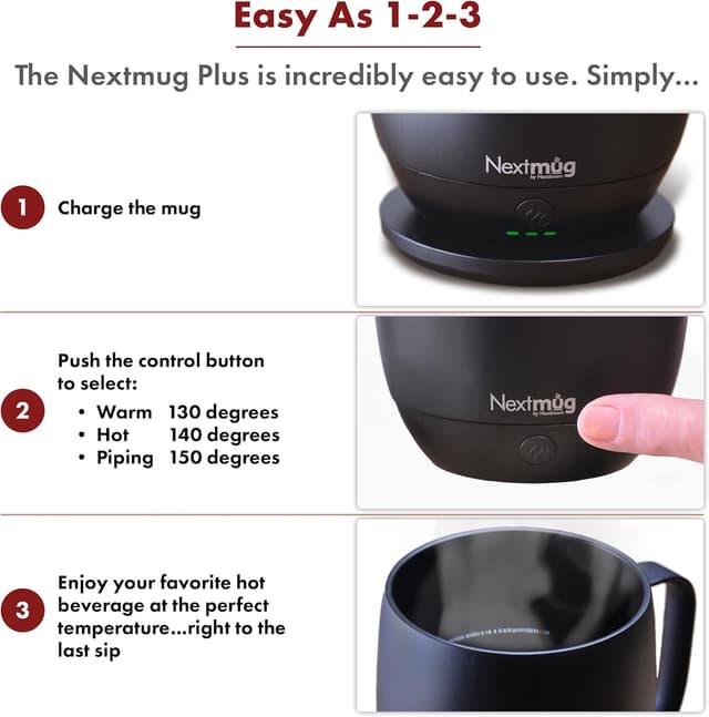 Detalle de Nextmug Plus 18 oz Temperature-Controlled Mug