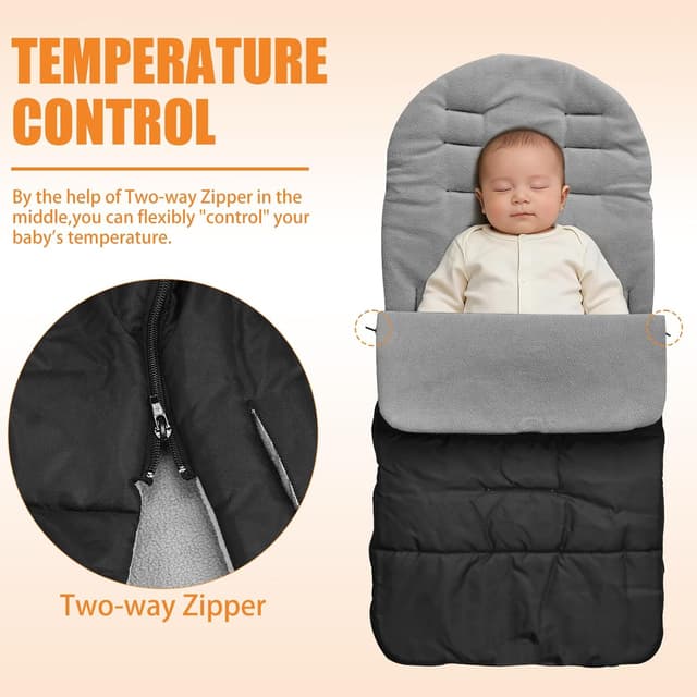 Thumbnail 2 de KKUOYT Universal Pushchair Footmuff 80x38cm