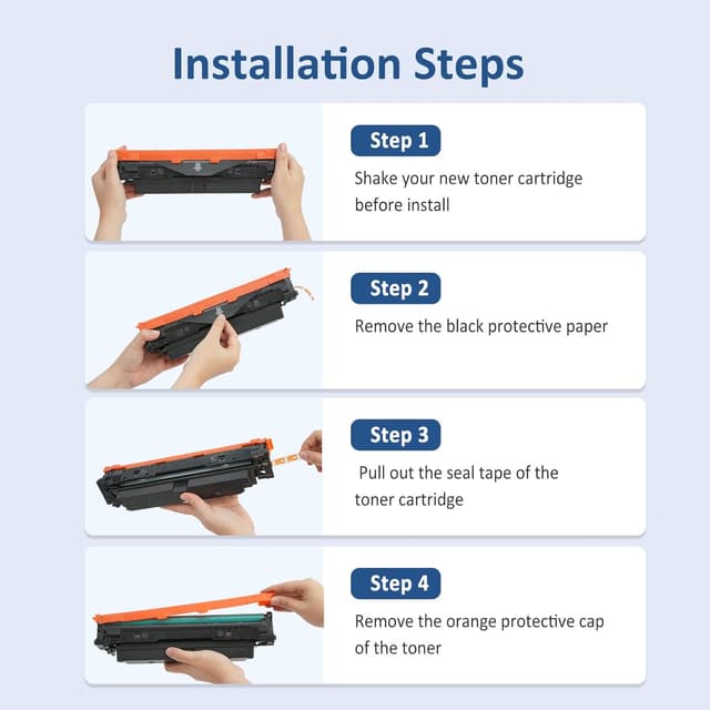 Detalle de WOWTONER 210A High-Yield Toner Cartridges 4-Pack (Black, Cyan, Magenta, Yellow) Compatible for HP Color LaserJet Pro MFP/4201 & 4301 Series