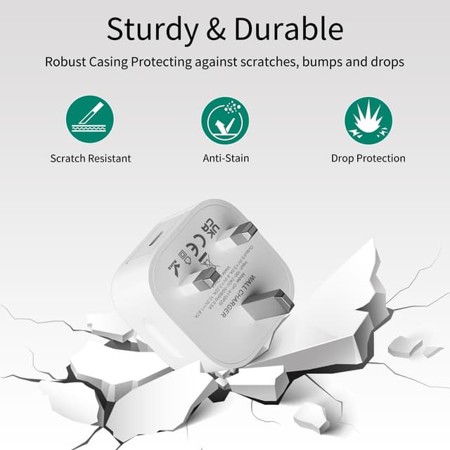 Thumbnail 4 de USB C Plug 3 Pack MFi Certified 20W UK Type Charger for iPhone & Galaxy ⚡