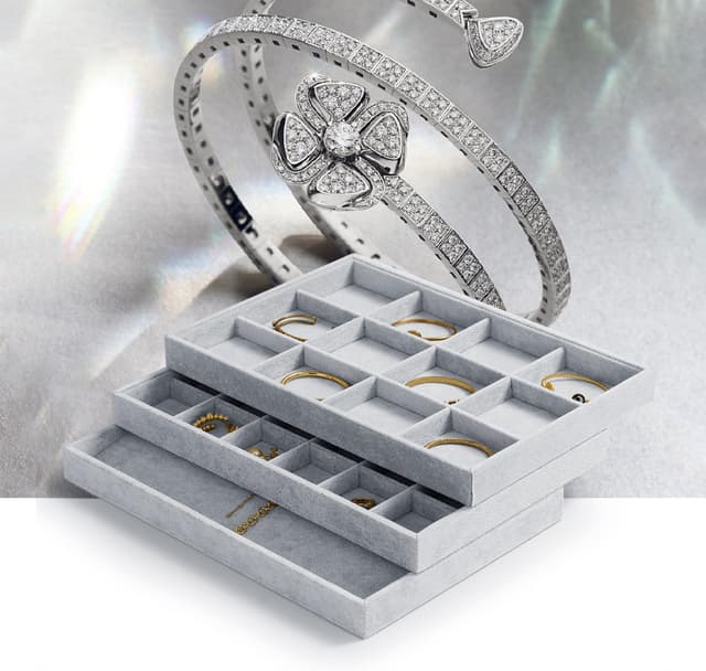 Thumbnail 5 de Papten Bandeja Apilable de Terciopelo para Joyas 💍 (Gris)