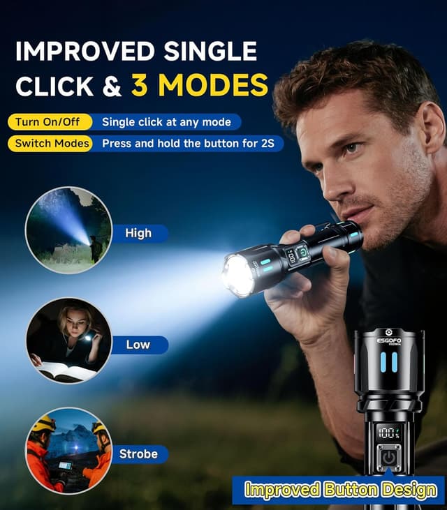 Detalle de Esgofo Taschenlampe LED 1000 m Reichweite