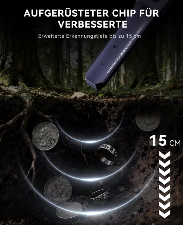 Detalle de SUNPOW Pinpointer Metalldetektor 800 mAh