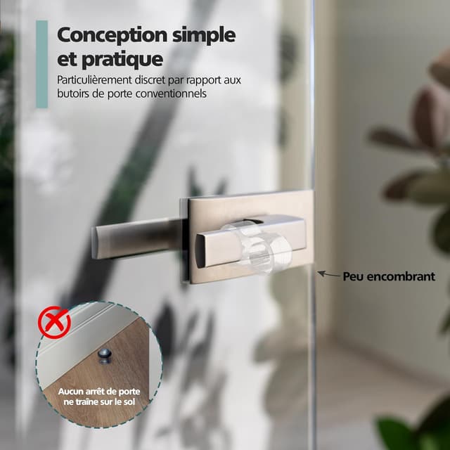 Detalle de virea lot de 6 butées de poignée de porte transparentes pour protéger murs et meubles