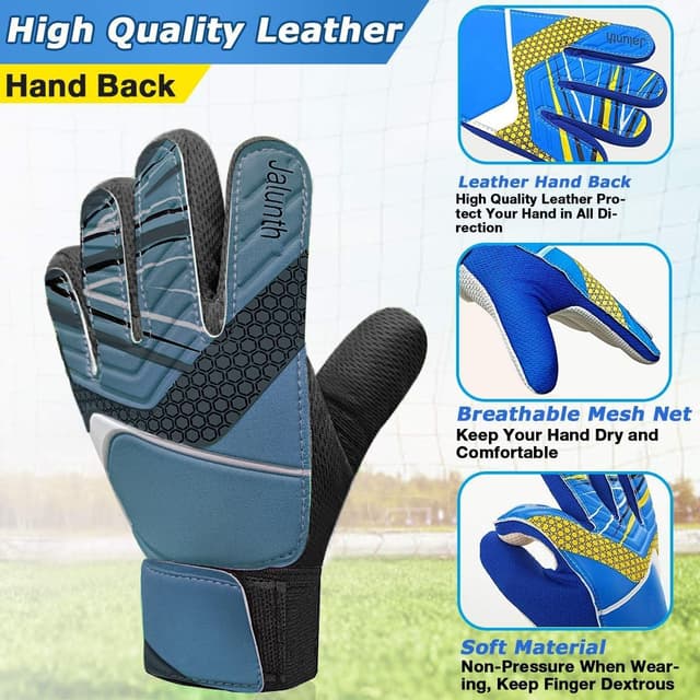 Detalle de Jalunth Torwarthandschuhe Kinder mit rutschfester Latex-Handfläche – für Training & Spiel