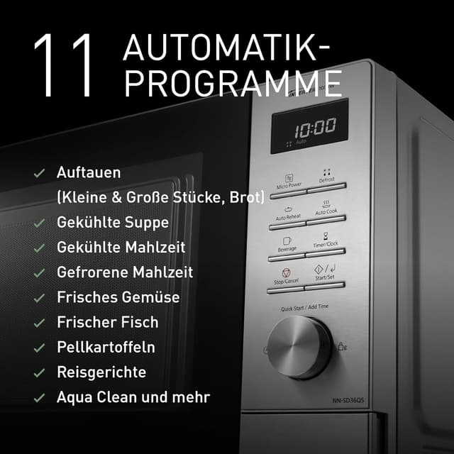 Thumbnail 4 de Panasonic NN-SD36QSEPG Solo-Mikrowelle 29 l