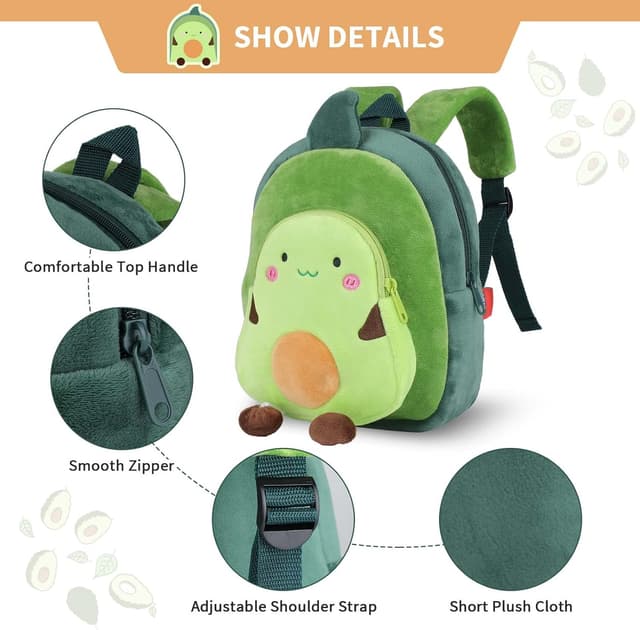 Detalle de BAIGIO sac à dos pour enfants maternelle – mini sac d’école en peluche, avec bretelles réglables