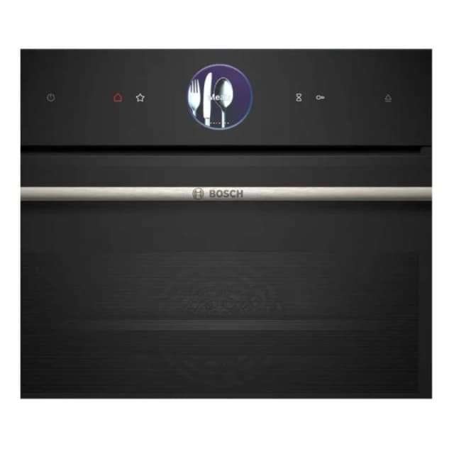 Detalle de Horno eléctrico Bosch Serie 8 CSG7361B1 de 47L negro con Steam Plus y control digital