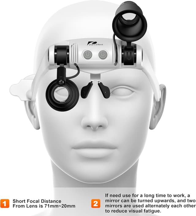 Detalle de Pancellent lente d’ingrandimento per riparazione orologi con 4 lenti staccabili, 2 LED e pinzette di precisione antistatiche