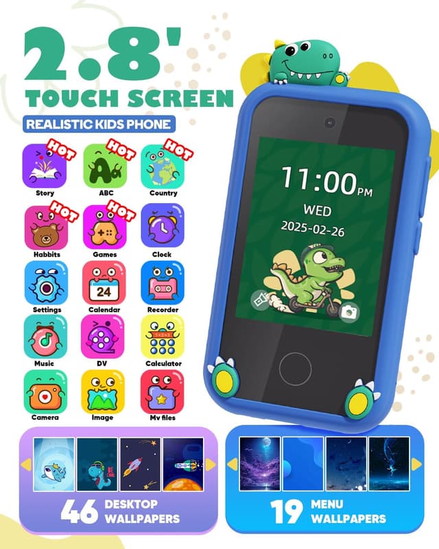 Thumbnail 1 de Kids Smart Phone Toy 2.8in Touchscreen