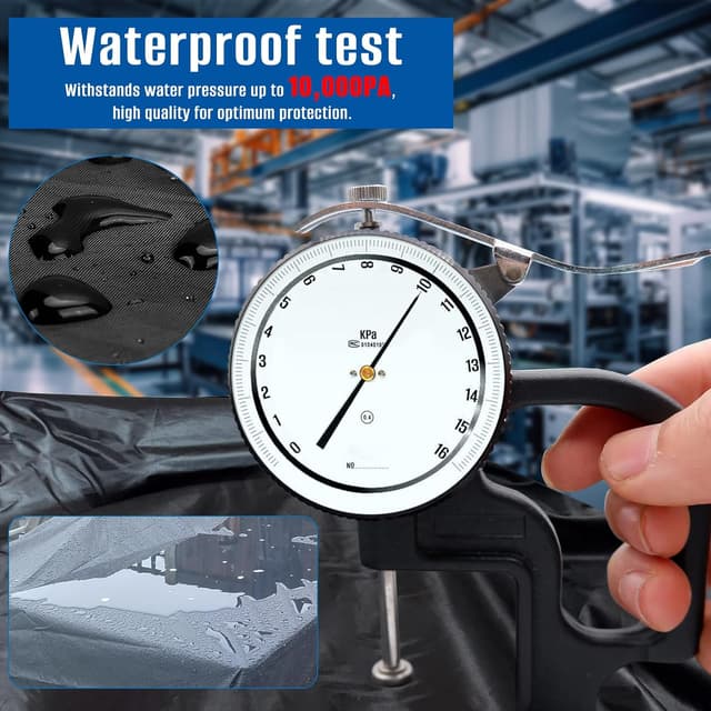 Detalle 2 de SIRUITON Abdeckplane für Gartenmöbel 125x125x74 cm mit Belüftungsöffnungen (PU 420D, wasserdicht & winddicht)