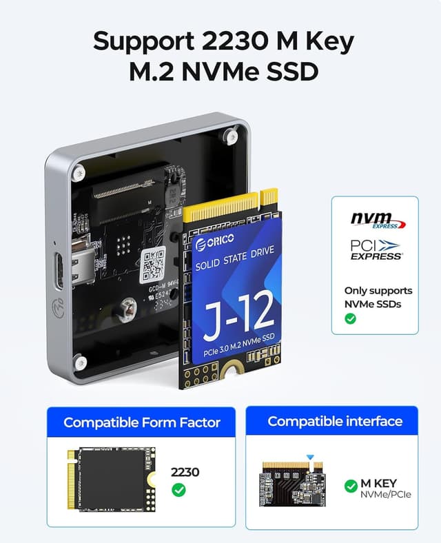 Detalle 1 de ORICO AP30 Boîtier SSD NVMe 2230 Magsafe