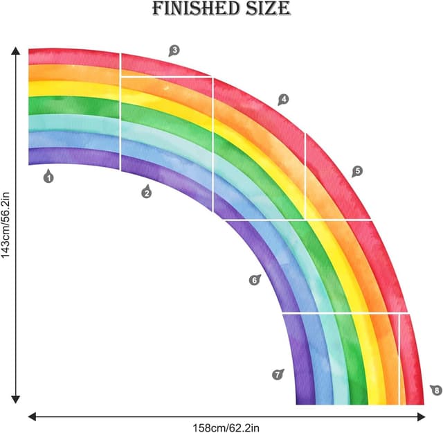 Detalle de Rainbow wall stickers 158 x 143 cm