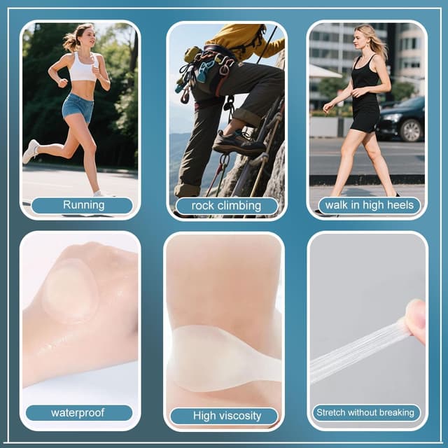 Thumbnail 6 de 22Pcs Hydrocolloid Blister Plasters for Feet (Waterproof, Invisible) for Heel & Toe Protection