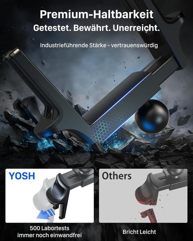 Detalle de YOSH Handyhalterung Mercedes für runde Lüftung