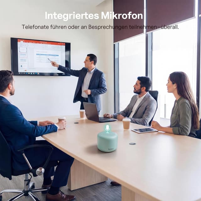 Detalle de Bobtot tragbarer Bluetooth-Lautsprecher (grün) mit Mikrofon, wasserdichtem Design und bis zu 15 Stunden Laufzeit