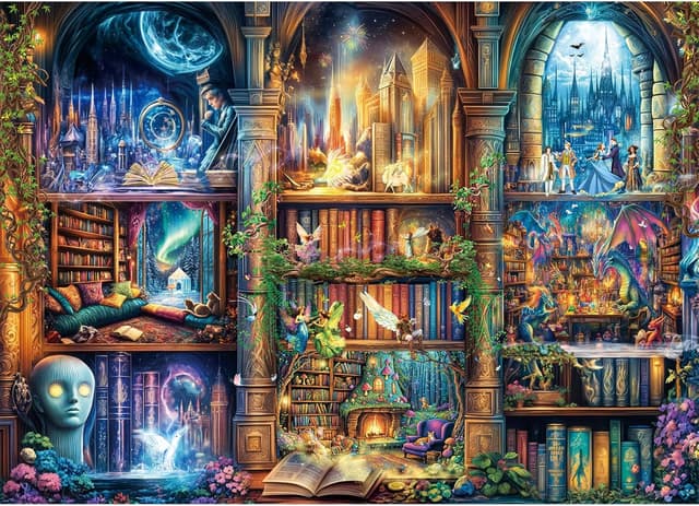 Detalle de Enchanted Library 1000-piece jigsaw puzzle