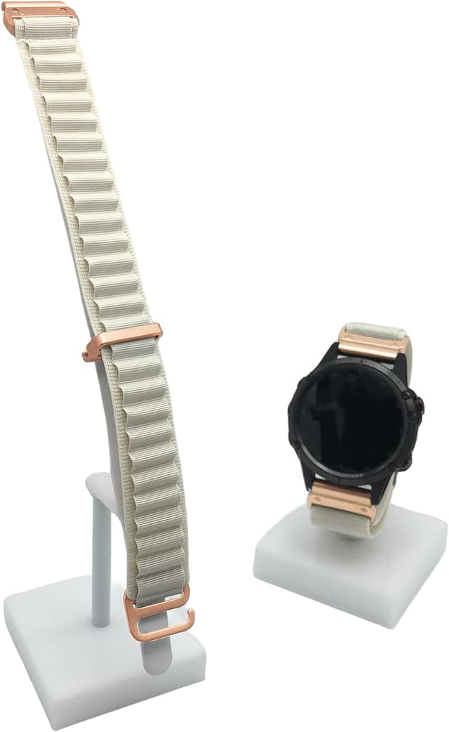 Thumbnail 6 de EKINGEEK 22mm Quick Fit Strap for Garmin Fenix, Epix Pro Gen 2 & Forerunner (White/Rose Gold)