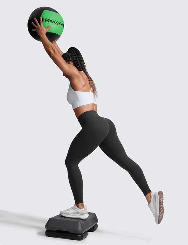 Detalle de CRZ YOGA Butterlift SecretSculpt Damen-Sportleggings mit Scrunch-Effekt und hohem Bund