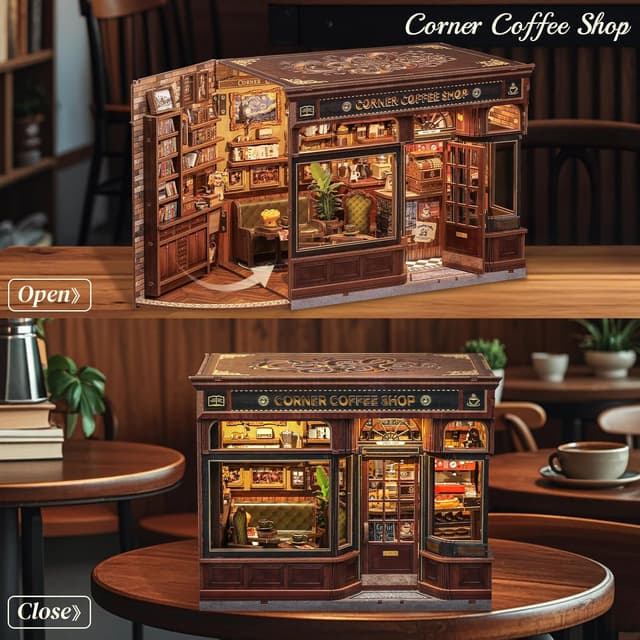Thumbnail 2 de CUTEBEE Book Nook Kit DIY corner coffee shop