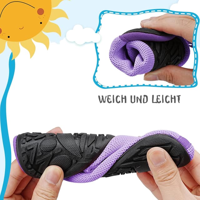 Detalle de Kyopp Kinder Barfußhausschuhe mit rutschfester Sohle