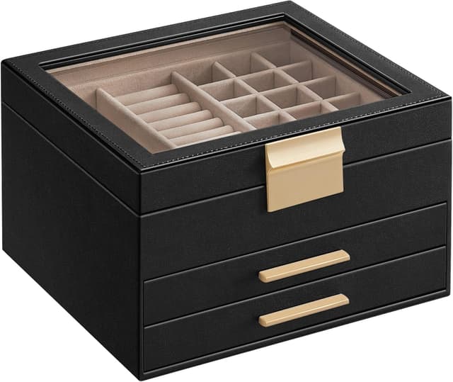 Thumbnail 6 de SONGMICS Scatola Portagioie 6 livelli grigio tortora