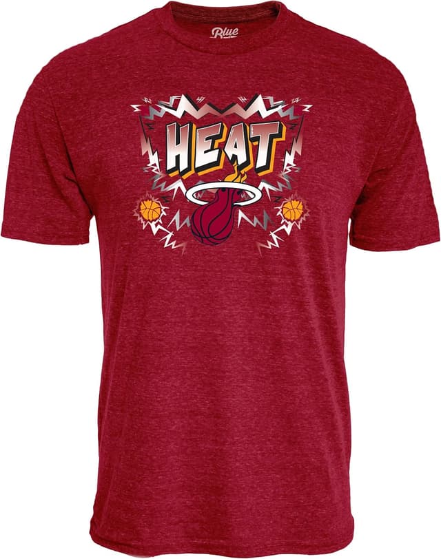 Detalle 2 de Blue 84 NBA Unisex Kids Miami Heat Youth Tri-Blend T-Shirt (Officially Licensed)