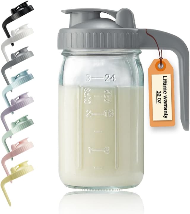 Detalle de 32oz Glass Pitcher 1 Quart Breastmilk Storage Container 🥛