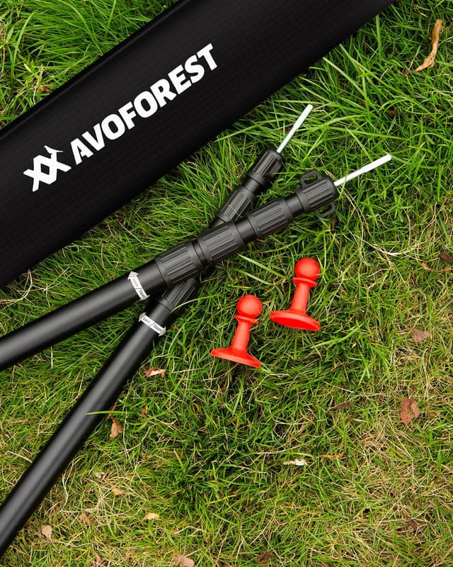 Thumbnail 6 de AVOFOREST telescoping tarp poles set (88–265cm) with lightning protection cap