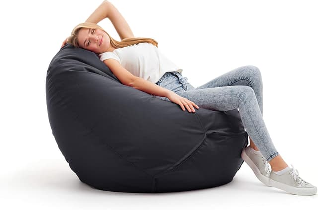 Detalle 2 de Bruni Bean Bag Classico M (Grau) – Sitzsack Outdoor & Indoor mit abnehmbarem Bezug und Innensack